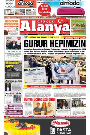 Gerçek Alanya Gazetesi - 08.12.2023 Manşeti