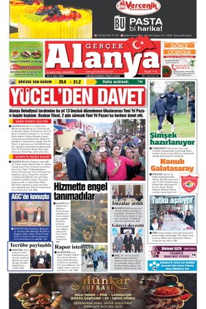 Gerçek Alanya Gazetesi - 09.12.2023 Manşeti