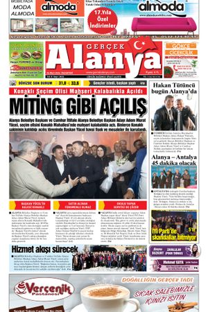 Gerçek Alanya Gazetesi - 04.03.2024 Manşeti