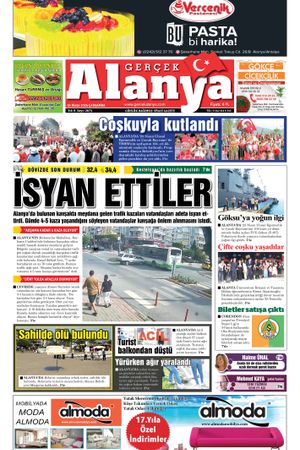 24.04.2024 Gerçek Alanya Gazetesi Manşeti