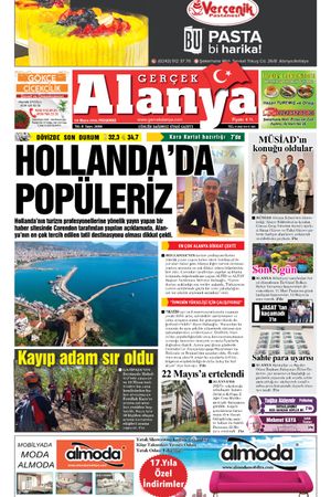 09.05.2024 Gerçek Alanya Gazetesi Manşeti