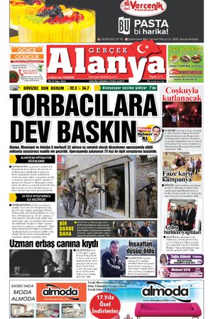 16.05.2024 Gerçek Alanya Gazetesi Manşeti