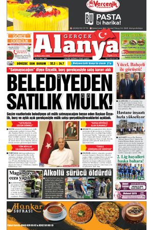03.05.2024 Gerçek Alanya Gazetesi Manşeti