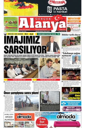 01.05.2024 Gerçek Alanya Gazetesi Manşeti
