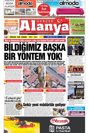 08.05.2024 Gerçek Alanya Gazetesi Manşeti