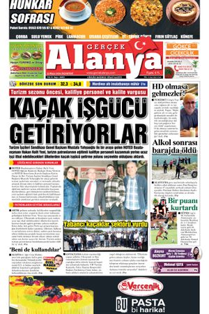 13.05.2024 Gerçek Alanya Gazetesi Manşeti