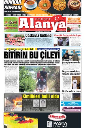 20.05.2024 Gerçek Alanya Gazetesi Manşeti