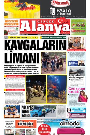21.05.2024 Gerçek Alanya Gazetesi Manşeti
