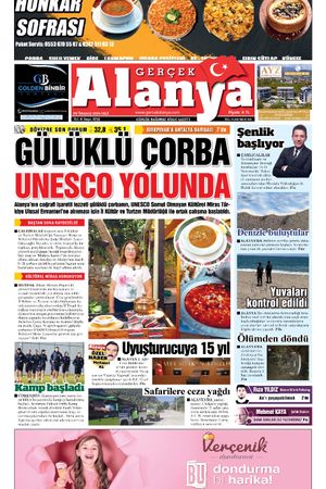 09.07.2024 Gerçek Alanya Gazetesi Manşeti