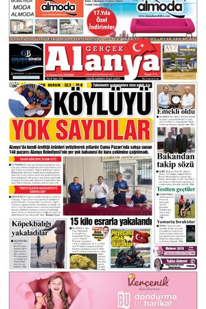 11.07.2024 Gerçek Alanya Gazetesi Manşeti