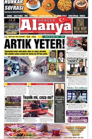 26 Ağustos 2024 Gerçek Alanya Gazetesi