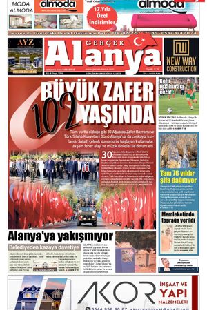 Gerçek Alanya Gazetesi - 31 Ağustos 2024