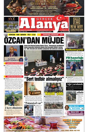 Gerçek Alanya Gazetesi - 28 Ağustos 2024 Manşeti