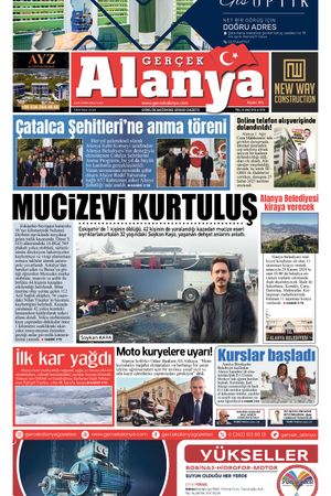 Gerçek Alanya Gazetesi-19 Kasım 2024