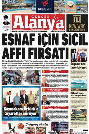 Gerçek Alanya Gazetesi 16 Eylül 2025