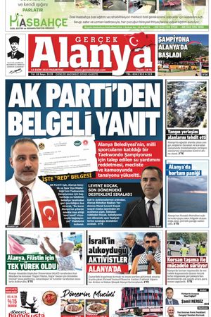 Gerçek Alanya Gazetesi 13 Ekim 2025