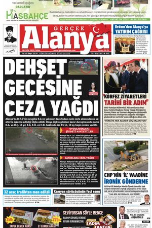 Gerçek Alanya Gazetesi 24 Ekim 2025